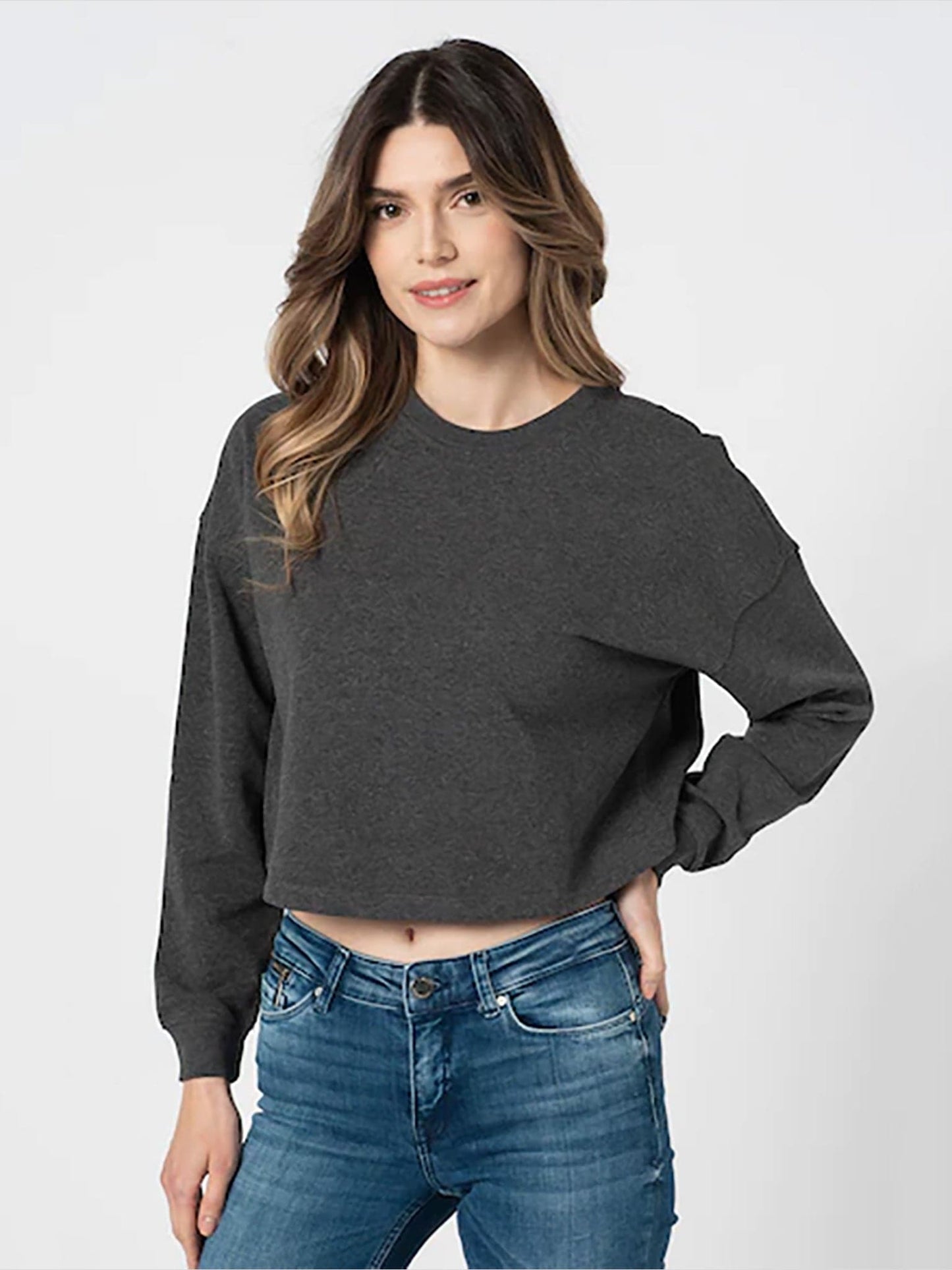 Γυναικείο φούτερ ONLBLESS LIFE L/S Q-NECK CROPPED SWT 15236212 | 15236212