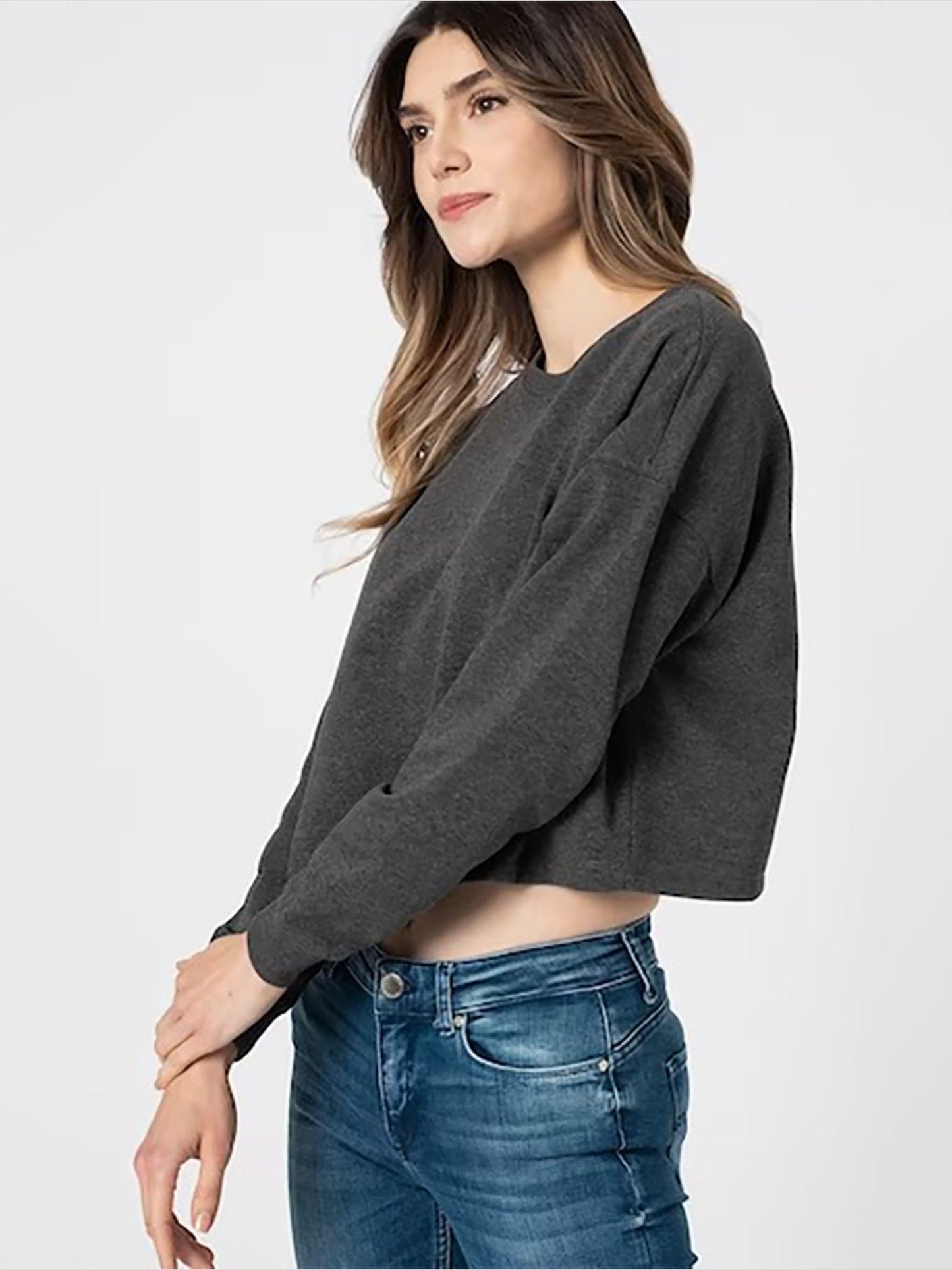 Γυναικείο φούτερ ONLBLESS LIFE L/S Q-NECK CROPPED SWT 15236212 | 15236212