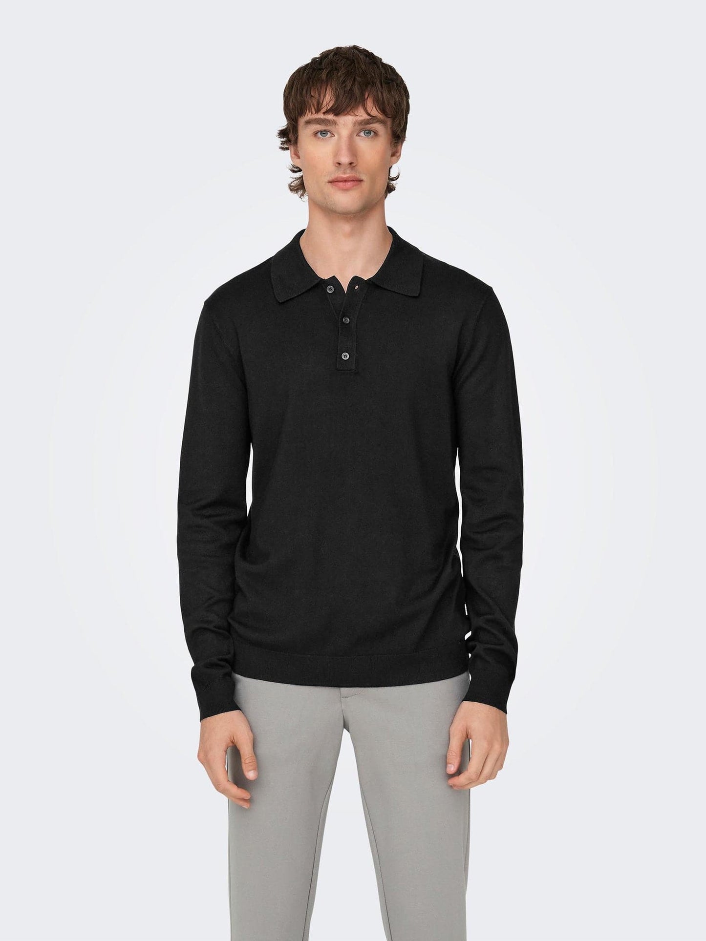 Ανδρικό polo ONSWYLER LIFE REG 14 LS POLO KNIT NOOS 22021184 | 22021184