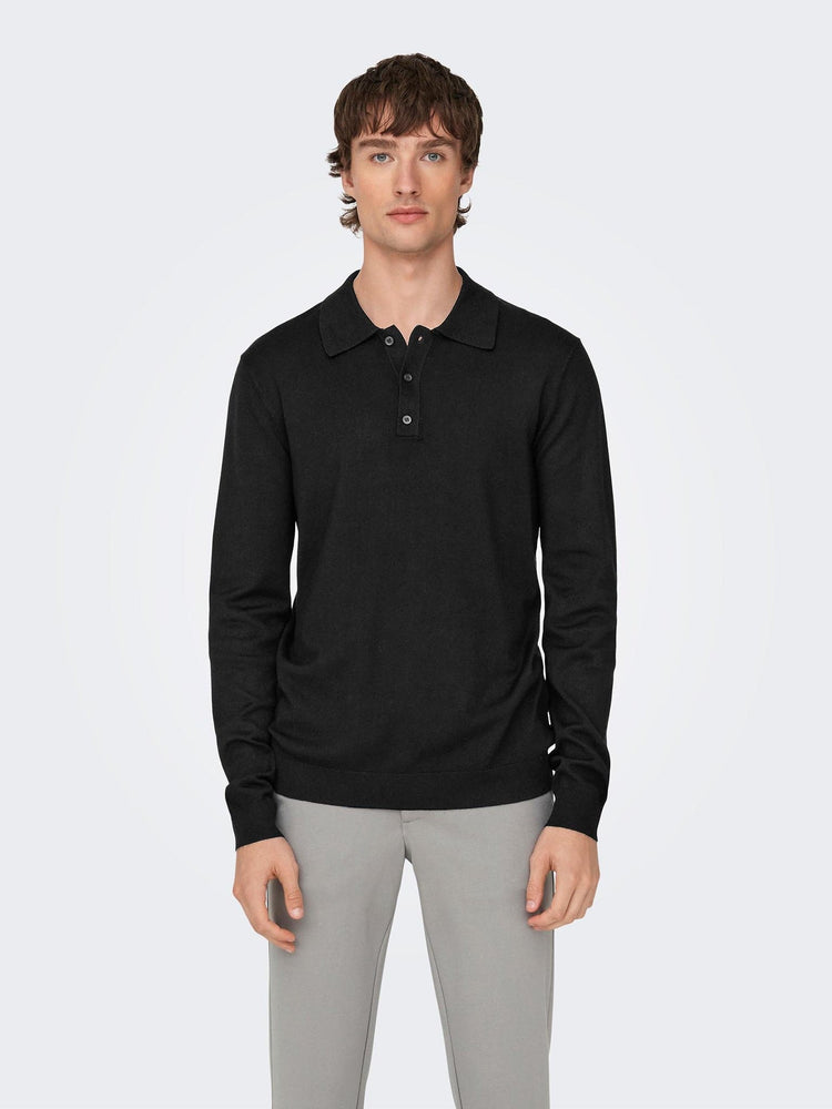 Ανδρικό polo ONSWYLER LIFE REG 14 LS POLO KNIT NOOS 22021184 | 22021184