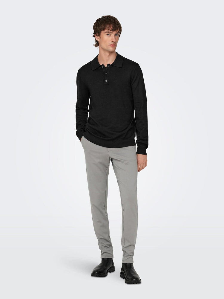 Ανδρικό polo ONSWYLER LIFE REG 14 LS POLO KNIT NOOS 22021184 | 22021184
