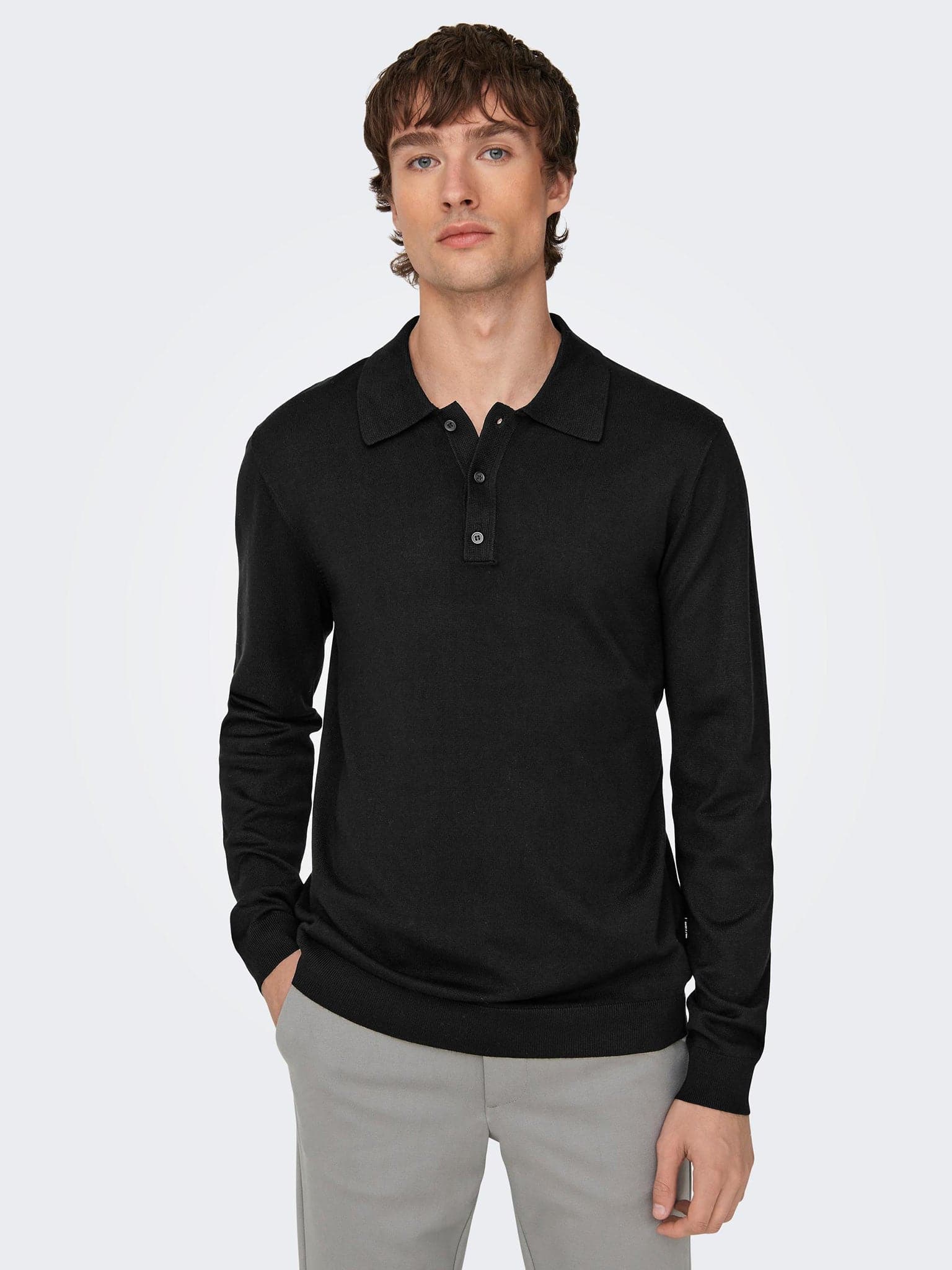 Ανδρικό polo ONSWYLER LIFE REG 14 LS POLO KNIT NOOS 22021184 | 22021184
