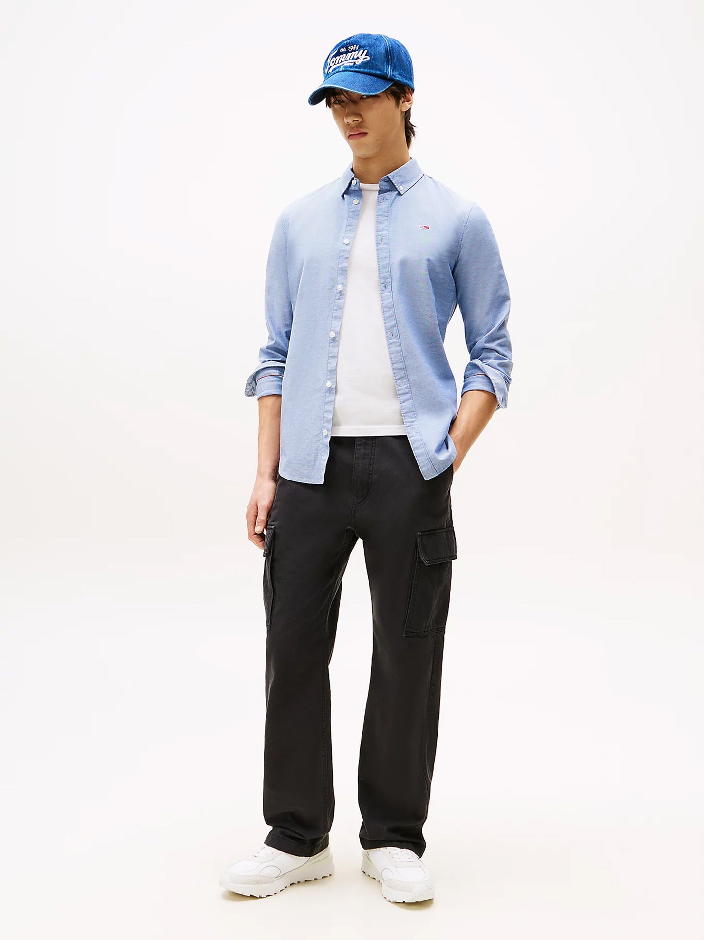 Ανδρικό πουκάμισο oxford TJM SLIM STRETCH OXFORD SHIRT DM0DM09594C87 | DM0DM09594C87