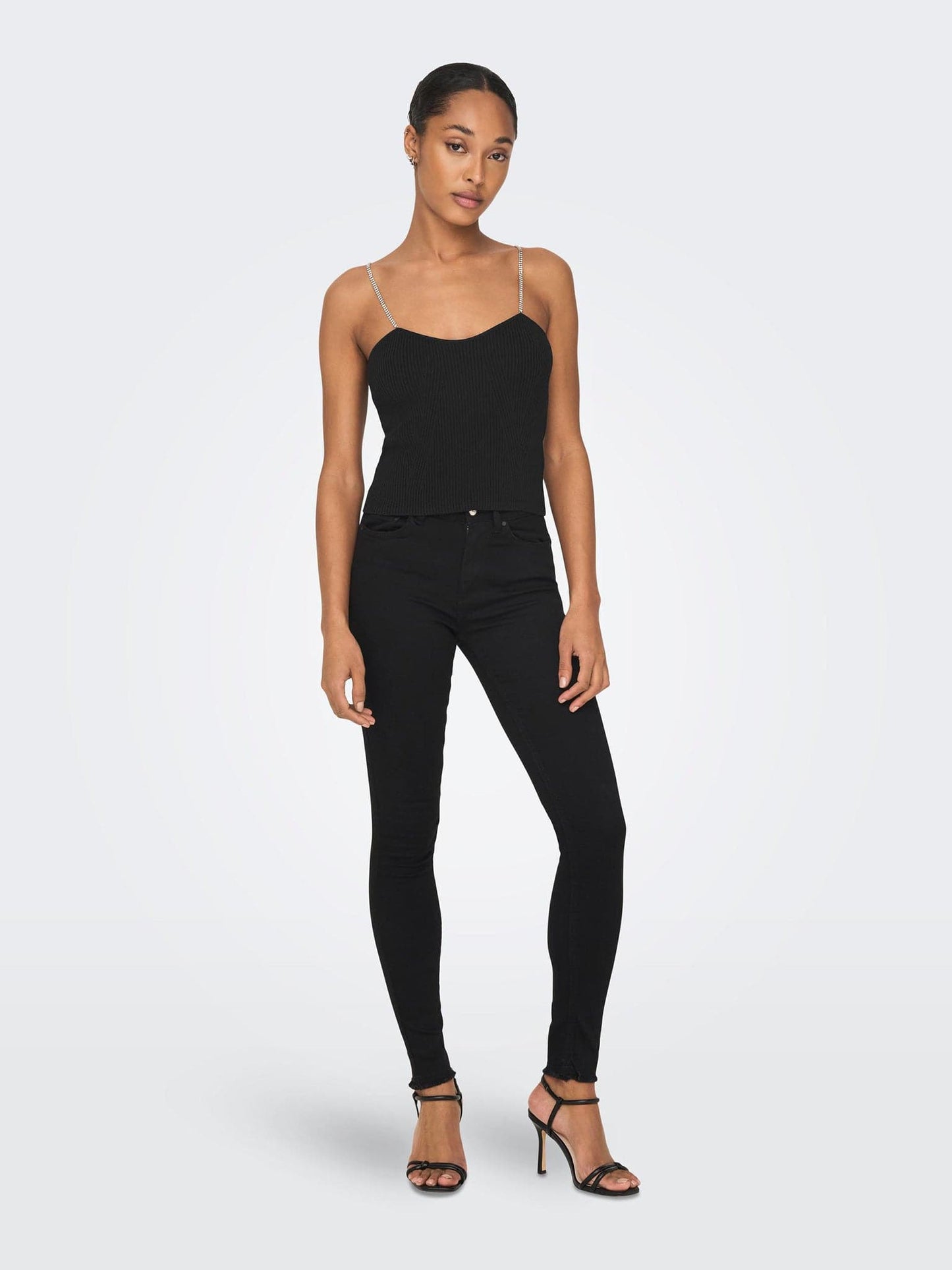 Γυναικείο crop top με στρας ONLMOON SL BLING TOP 15287275 | 15287275