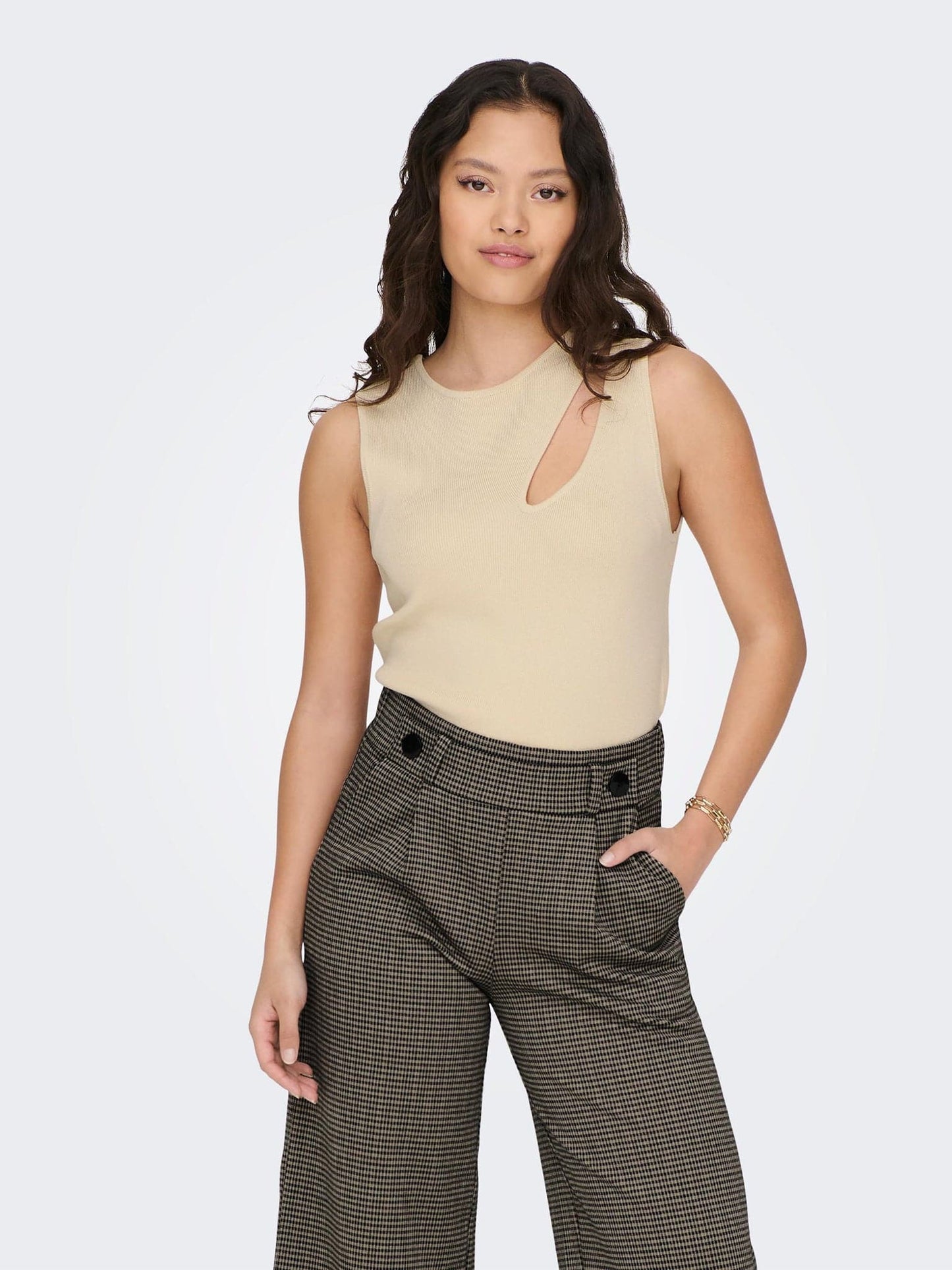 Γυναικείο top πλεκτό ONLEBBA SL PEEK A BOO O-NECK 15291544 | 15291544