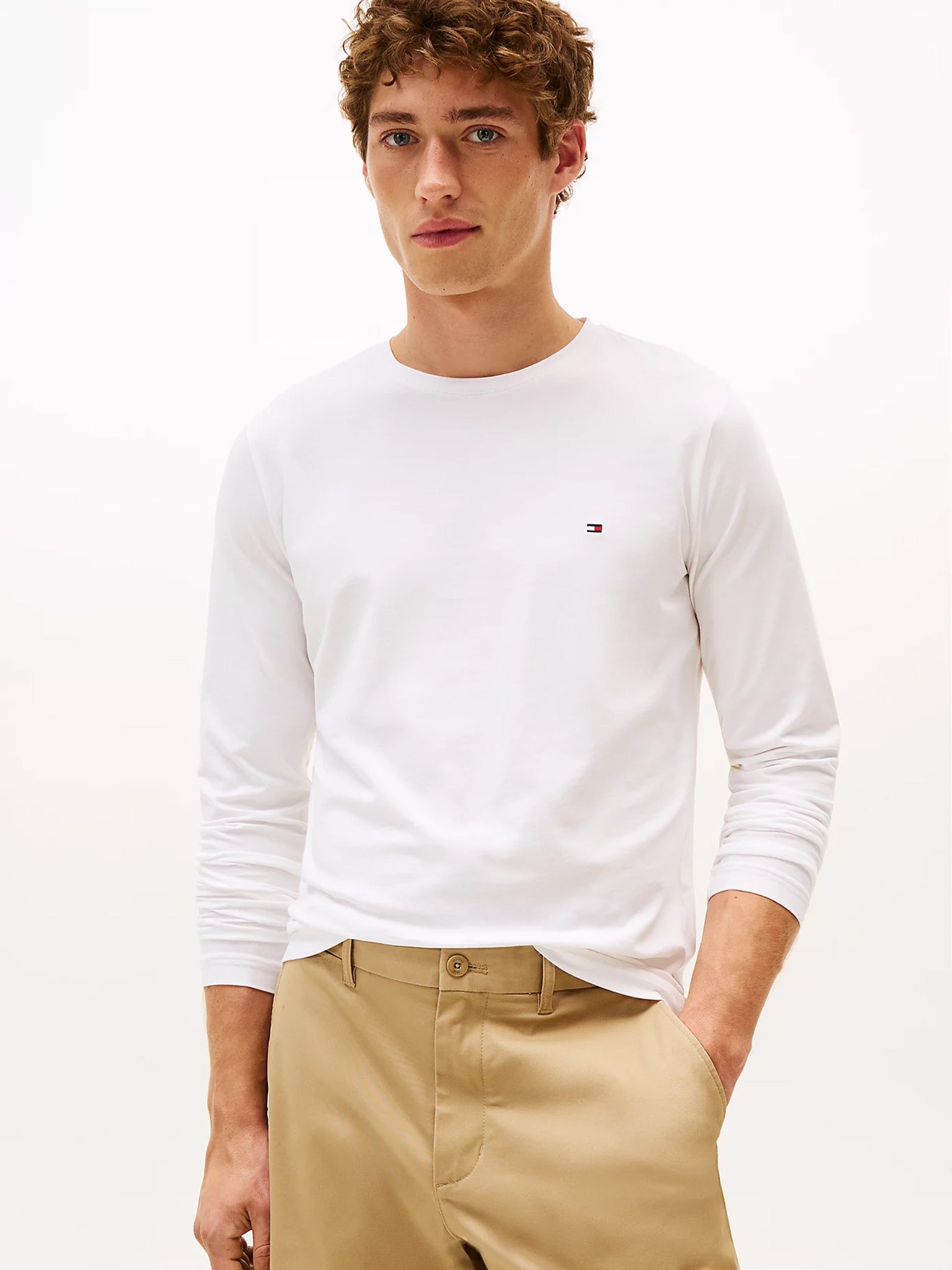 Ανδρική μπλούζα LONG SLEEVE EXTRA SLIM FIT T-SHIRT MW0MW10804YBR | MW0MW10804YBR