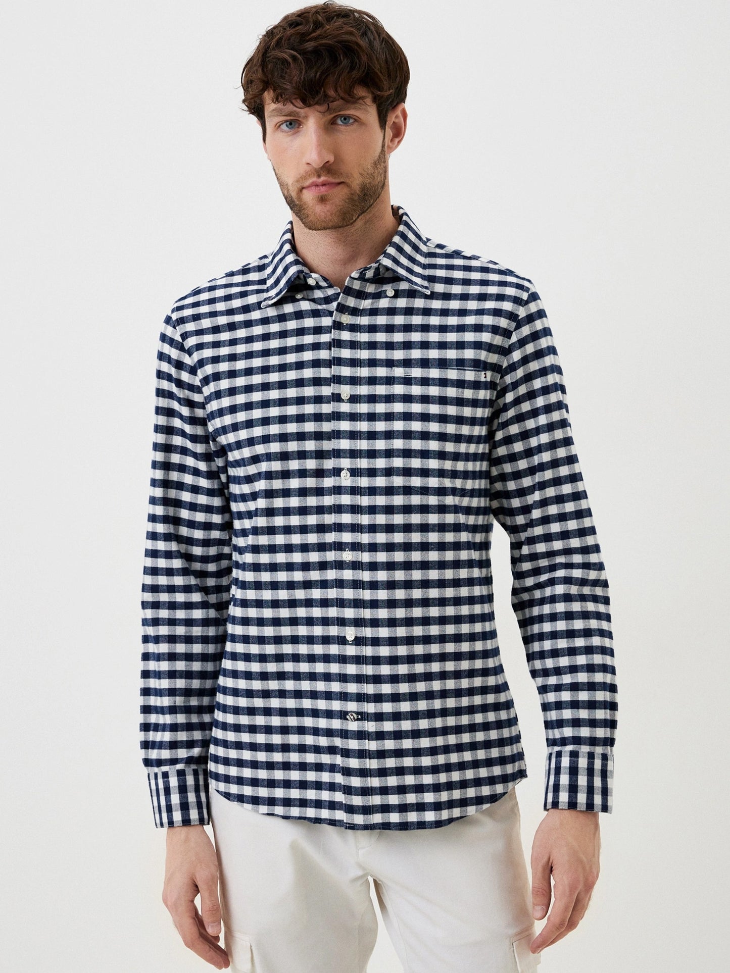 Ανδρικό πουκάμισο OXFORD BRUSHED GINGHAM RF SHIRT MW0MW333090MT | MW0MW333090MT