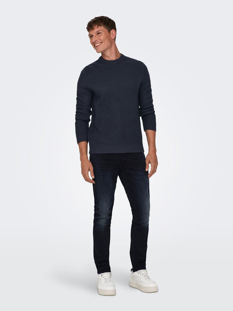 Ανδρική μπλούζα πλεκτή ONSADAM REG 5 STRUC CREW KNIT 22022457 | 22022457