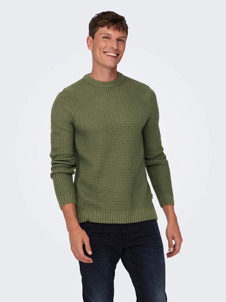 Ανδρική μπλούζα πλεκτή ONSADAM REG 5 STRUC CREW KNIT 22022457 | 22022457
