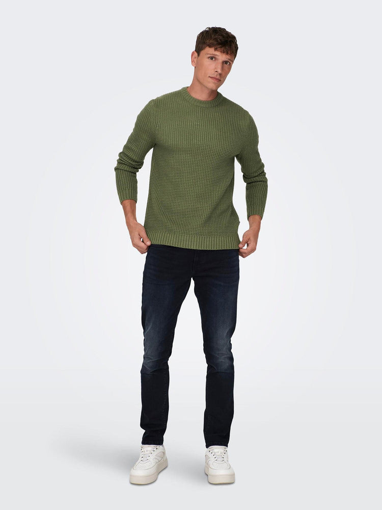 Ανδρική μπλούζα πλεκτή ONSADAM REG 5 STRUC CREW KNIT 22022457 | 22022457