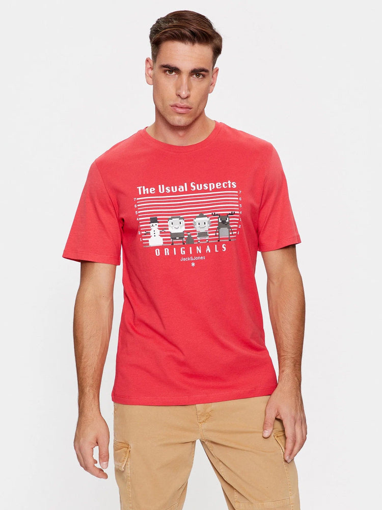 Ανδρικό t-shirt JORPIXMAS TEE SS CREW NECK 12246605 | 12246605