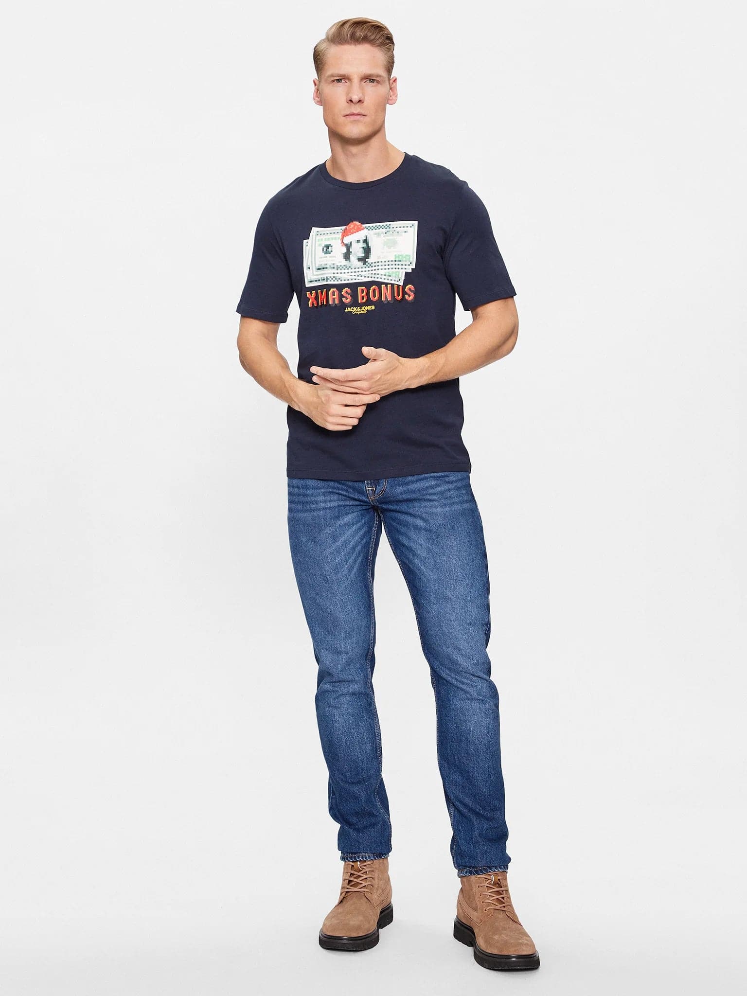 Ανδρικό t-shirt JORPIXMAS TEE SS CREW NECK 12246605 | 12246605