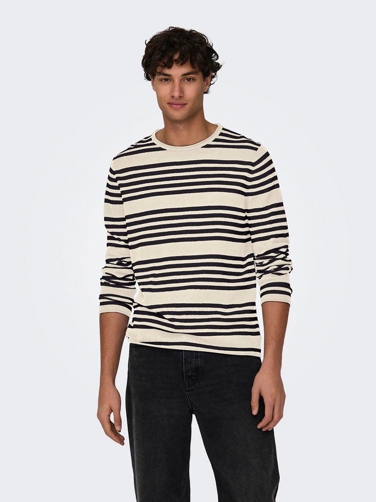 Ανδρική μπλούζα πλεκτή ONSOBY REG 14 STRIPE KNIT 22024378 | 22024378