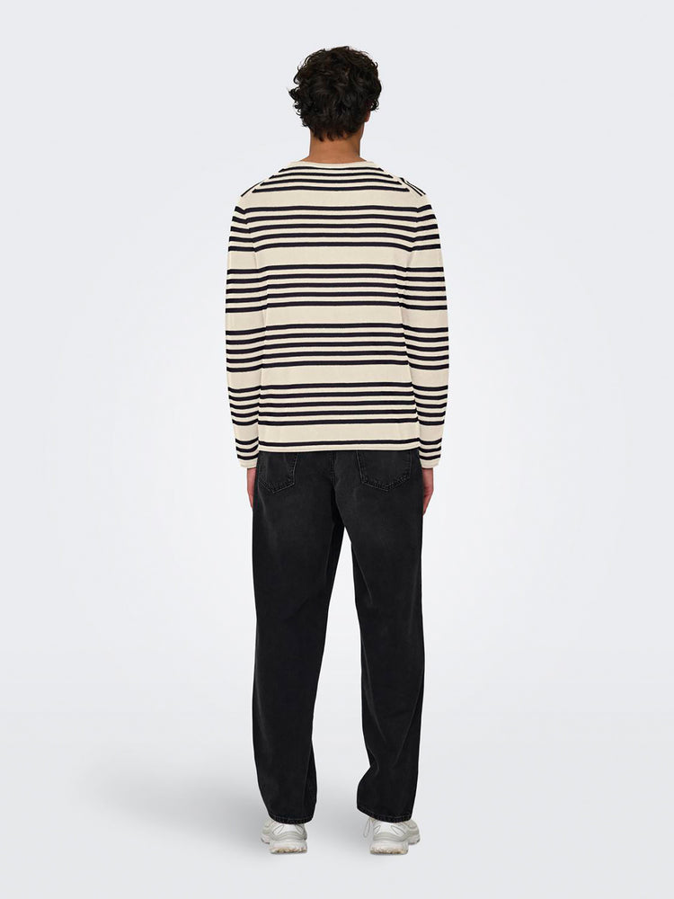 Ανδρική μπλούζα πλεκτή ONSOBY REG 14 STRIPE KNIT 22024378 | 22024378