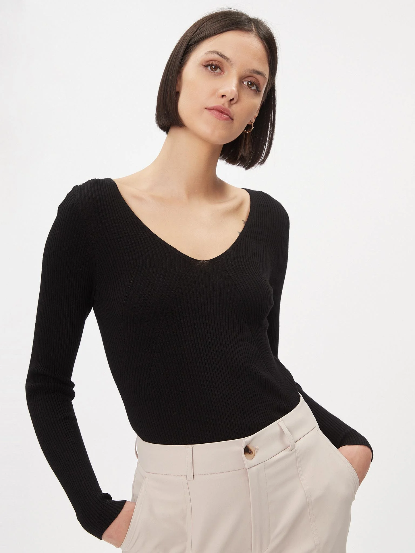 Γυναικεία μπλούζα πλεκτή ONLJULIE LIFE LS V-NECK KNT 15302350 | 15302350