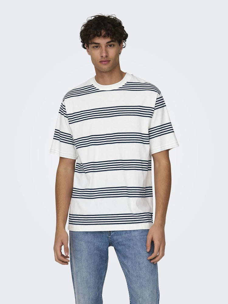 Ανδρικό t-shirt ONSLEONARD LIFE RLX STRIPED SS TEE 22028148 | 22028148