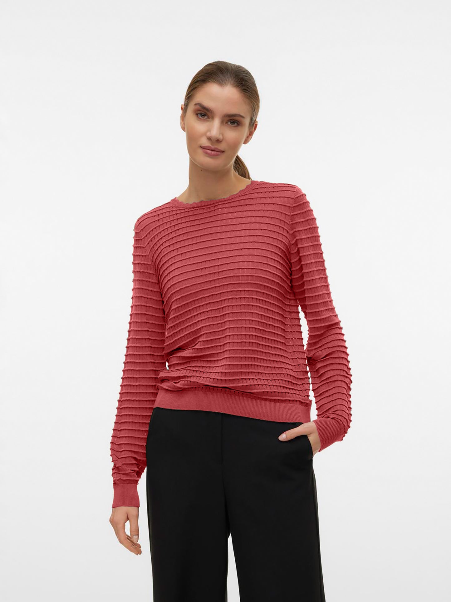 Γυναικεία μπλούζα ψιλή πλέξη VMERICA LS O-NECK PULLOVER GA BOOS 10300153 | 10300153