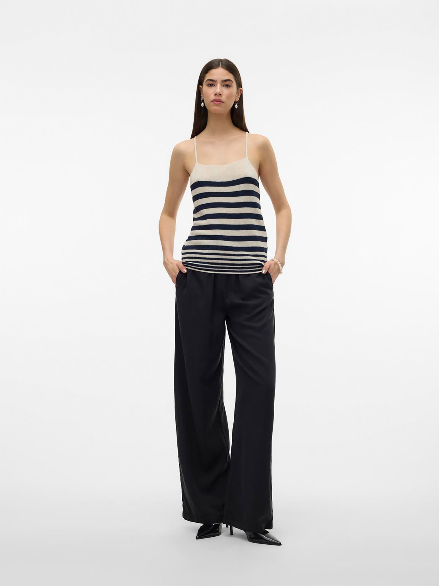 Γυναικείο top πλεκτό VMNEWLEXSUN STRAP STRIPE TOP 10302769 | 10302769