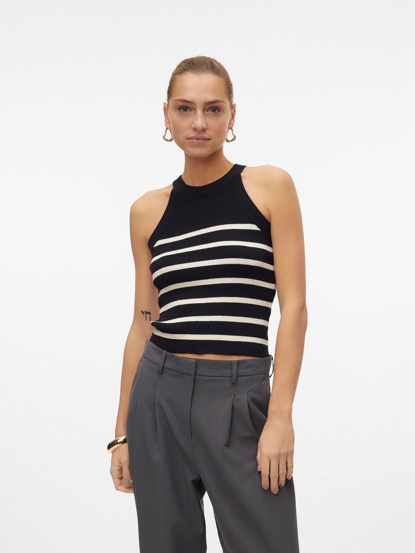 Γυναικείο top πλεκτό VMSABA RIB SL O-NECK TOP GA NOOS 10306826 | 10306826