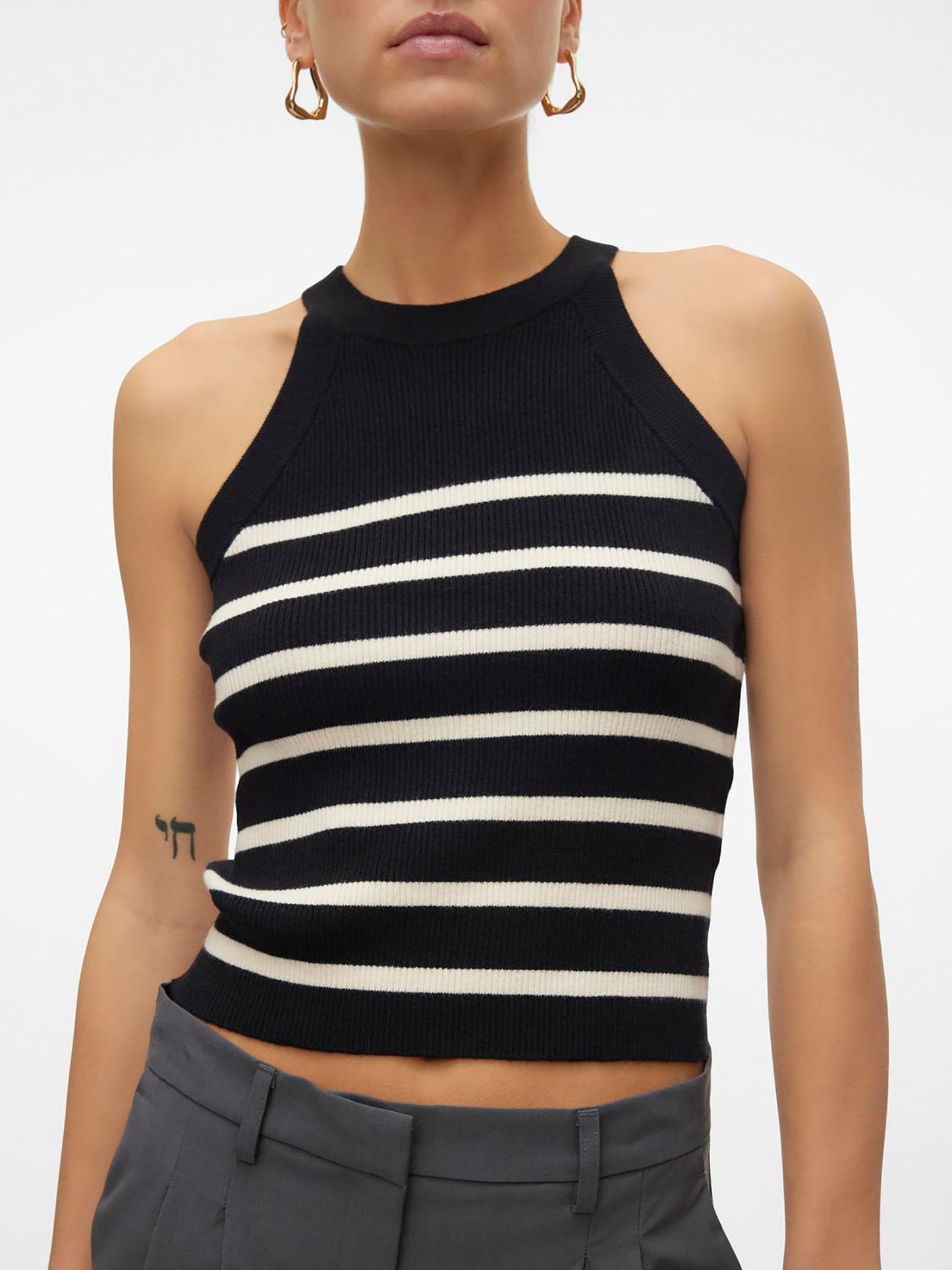 Γυναικείο top πλεκτό VMSABA RIB SL O-NECK TOP GA NOOS 10306826 | 10306826