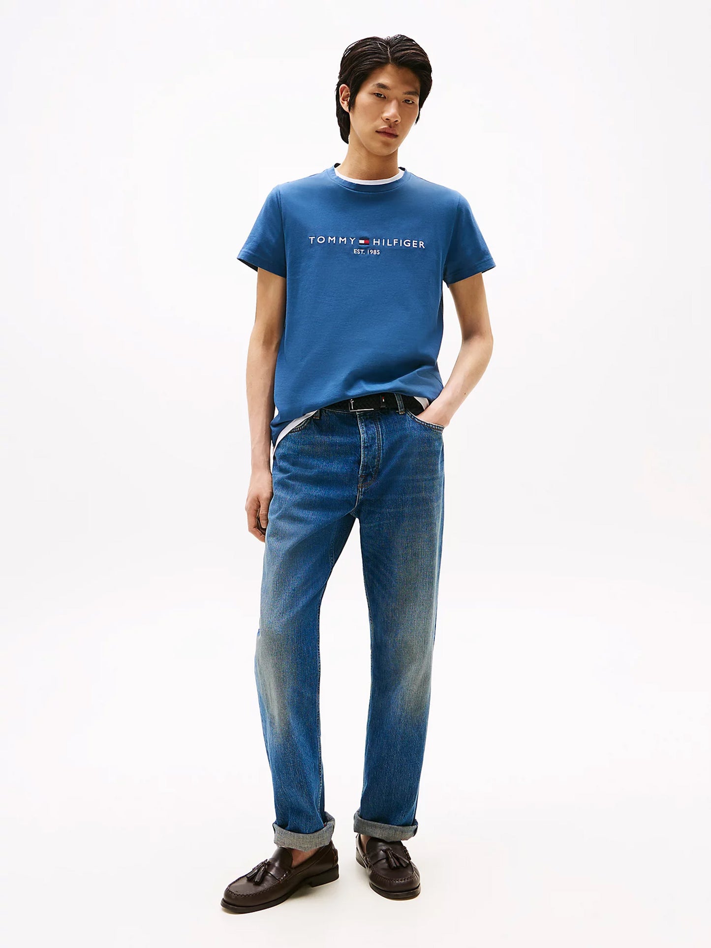 Ανδρικό t-shirt slim fit TOMMY LOGO TEE MW0MW11797DBZ | MW0MW11797DBZ