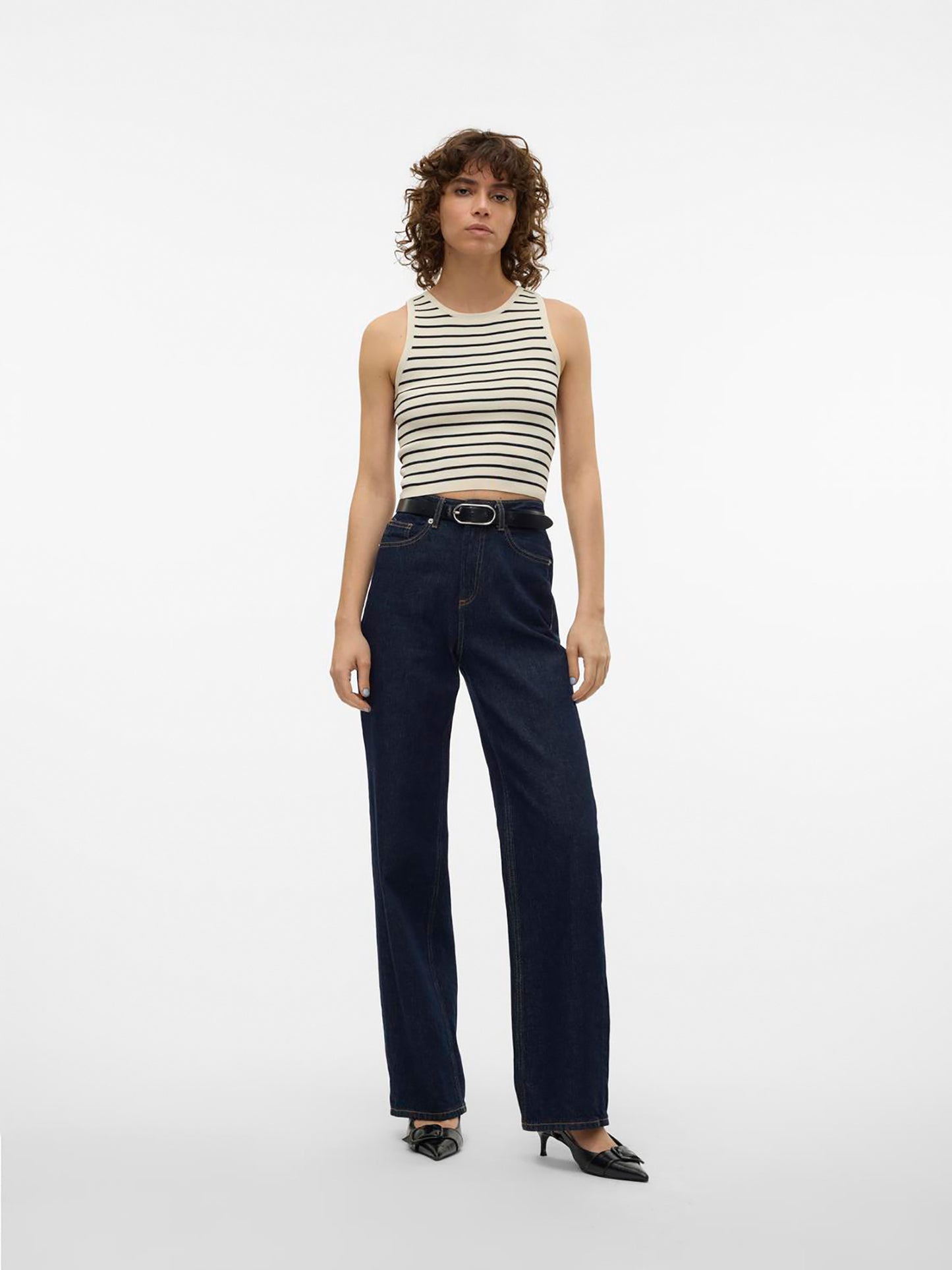 Γυναικείο top VMGINNY SL O-NECK CROP TOP NOOS 10300339 | 10300339