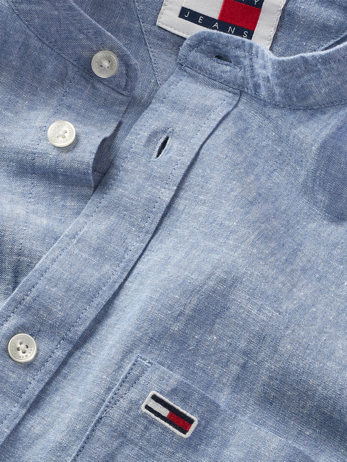 Ανδρικό πουκάμισο λινό TJM REG MAO LINEN BLEND SHIRT DM0DM18964C6C | DM0DM18964C6C