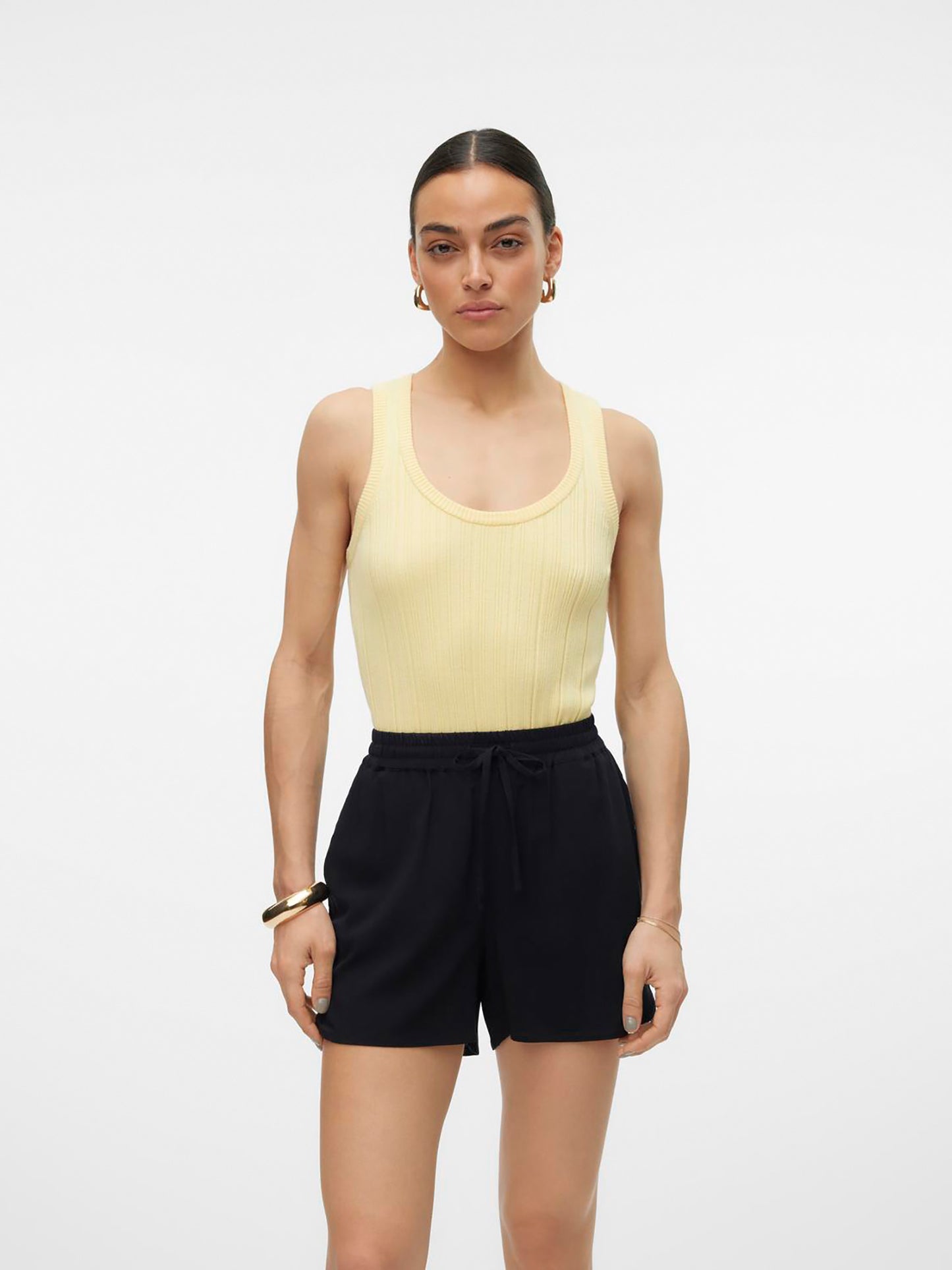 Γυναικείο top πλεκτό VMSTEPHANIE RIB SL U-NECK TOP 10307205 | 10307205