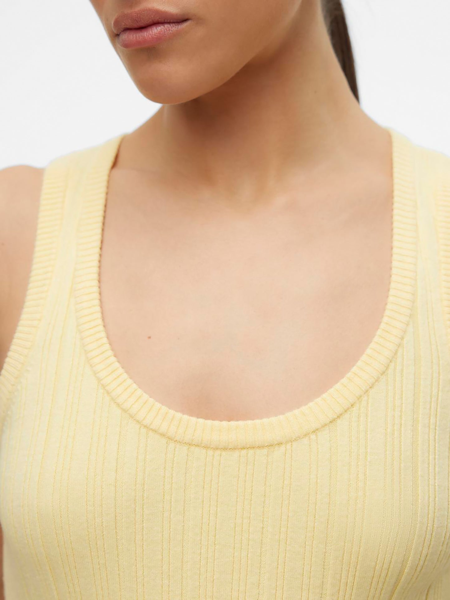 Γυναικείο top πλεκτό VMSTEPHANIE RIB SL U-NECK TOP 10307205 | 10307205