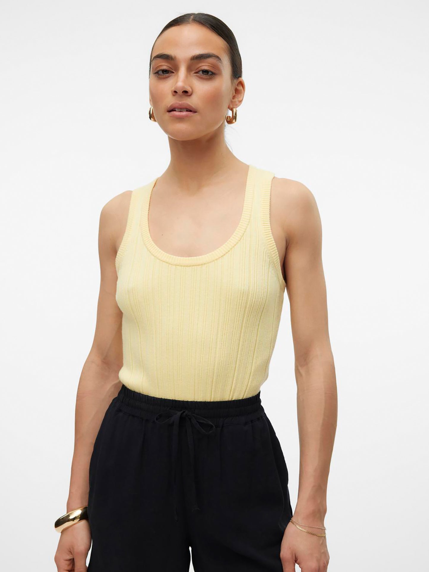 Γυναικείο top πλεκτό VMSTEPHANIE RIB SL U-NECK TOP 10307205 | 10307205