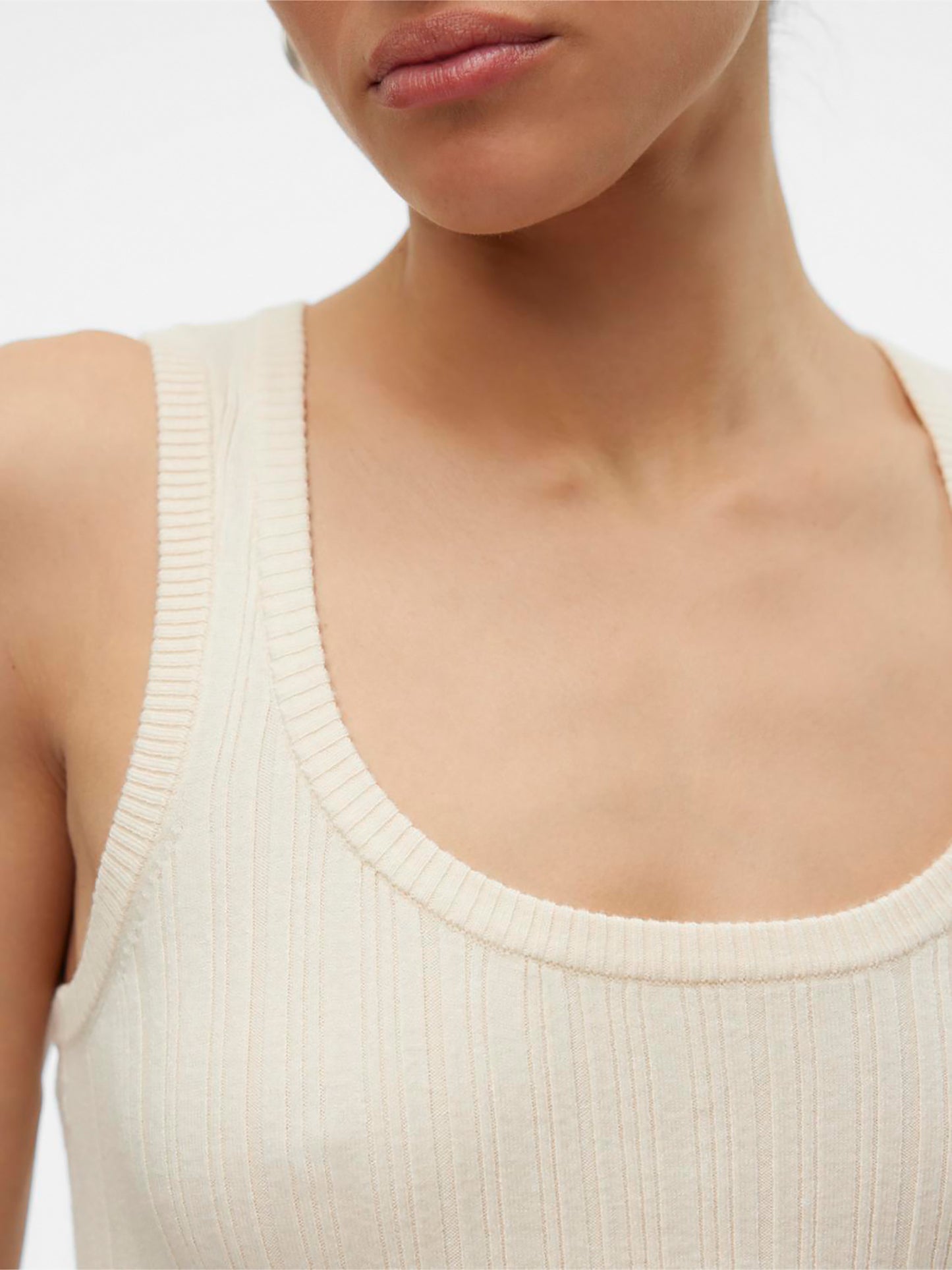 Γυναικείο top πλεκτό VMSTEPHANIE RIB SL U-NECK TOP 10307205 | 10307205