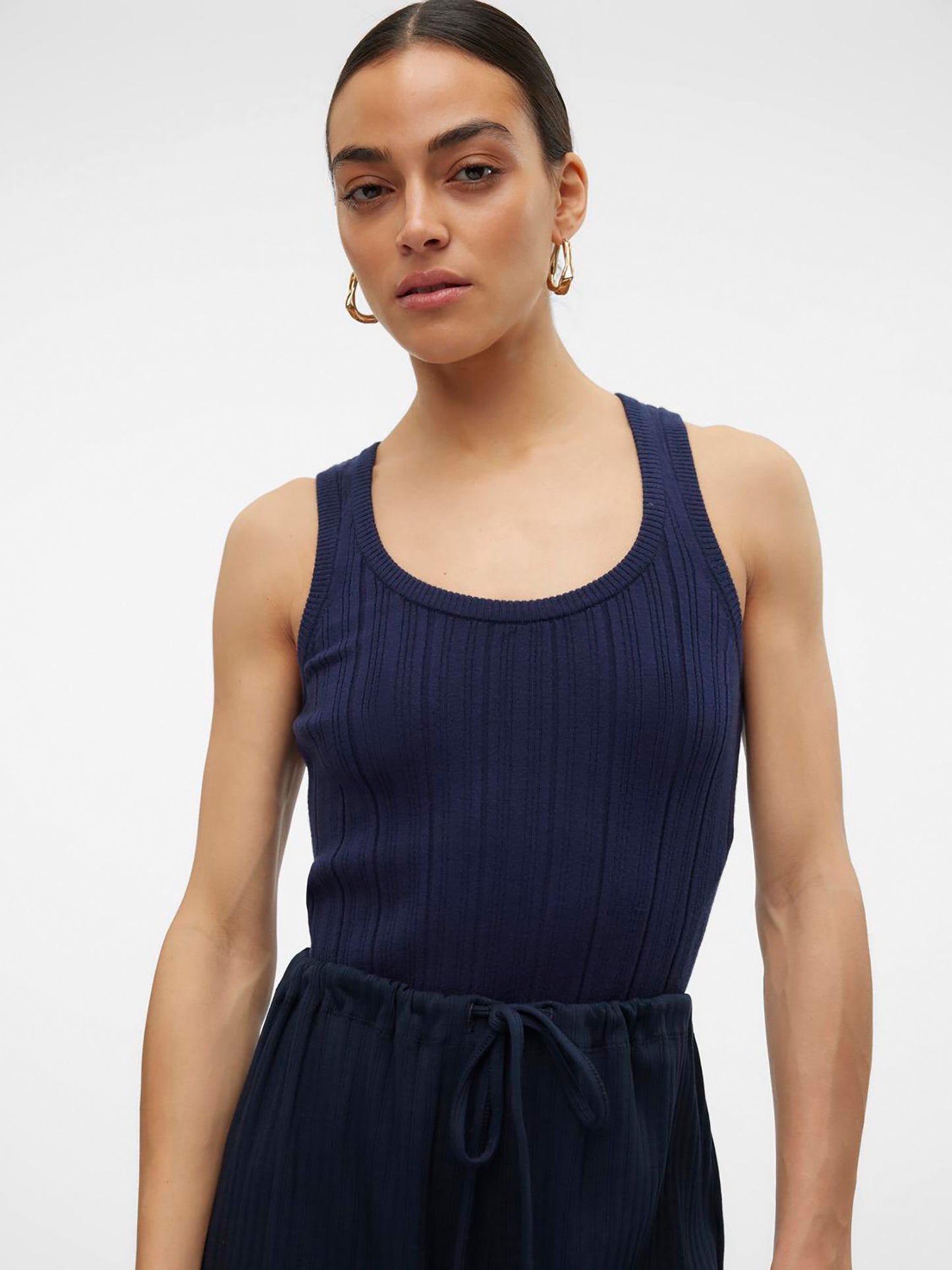 Γυναικείο top πλεκτό VMSTEPHANIE RIB SL U-NECK TOP 10307205 | 10307205