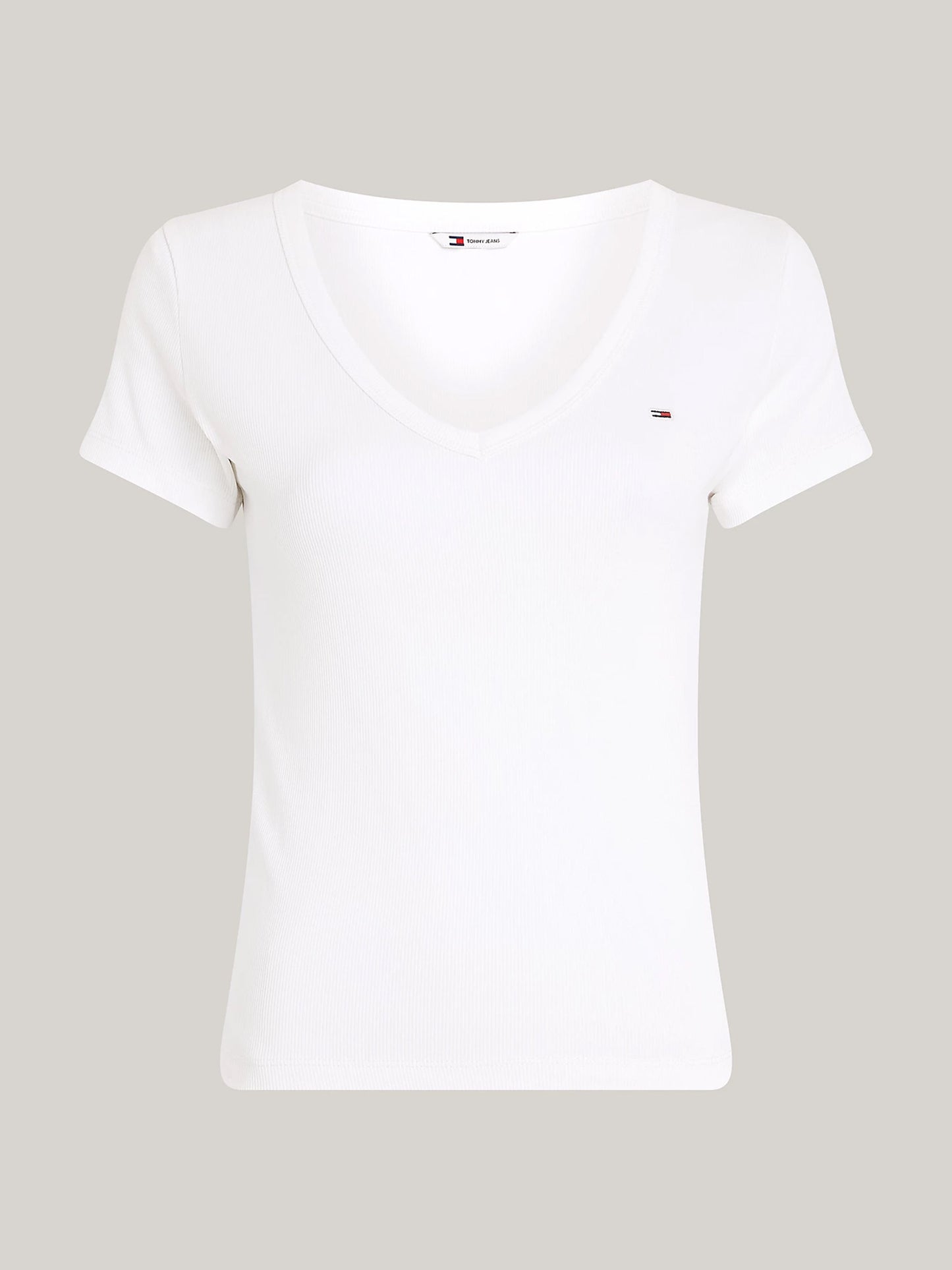 Γυναικείο t-shirt TJW SLIM ESSENTIAL RIB V SS DW0DW17385YBR | DW0DW17385YBR
