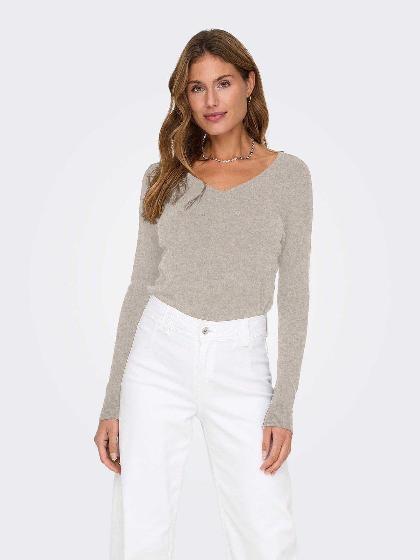 Γυναικεία μπλούζα ψιλή πλέξη ONLVENICE LIFE LS VNECK PULLOVER KNT NCA 15333990 | 15333990