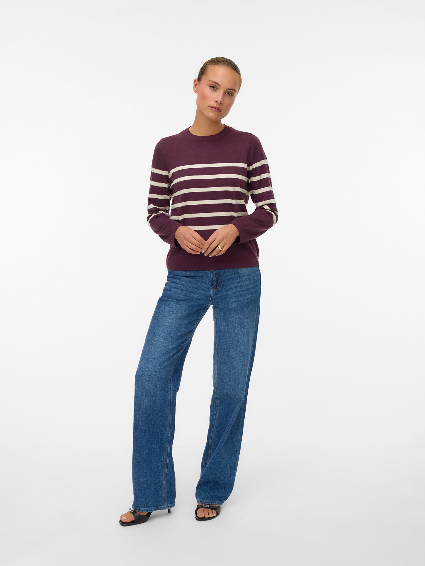 Γυναικεία μπλούζα πλεκτή VMSABA PLAIN LS O-NECK PULLOVER GA NOOS 10309324 | 10309324