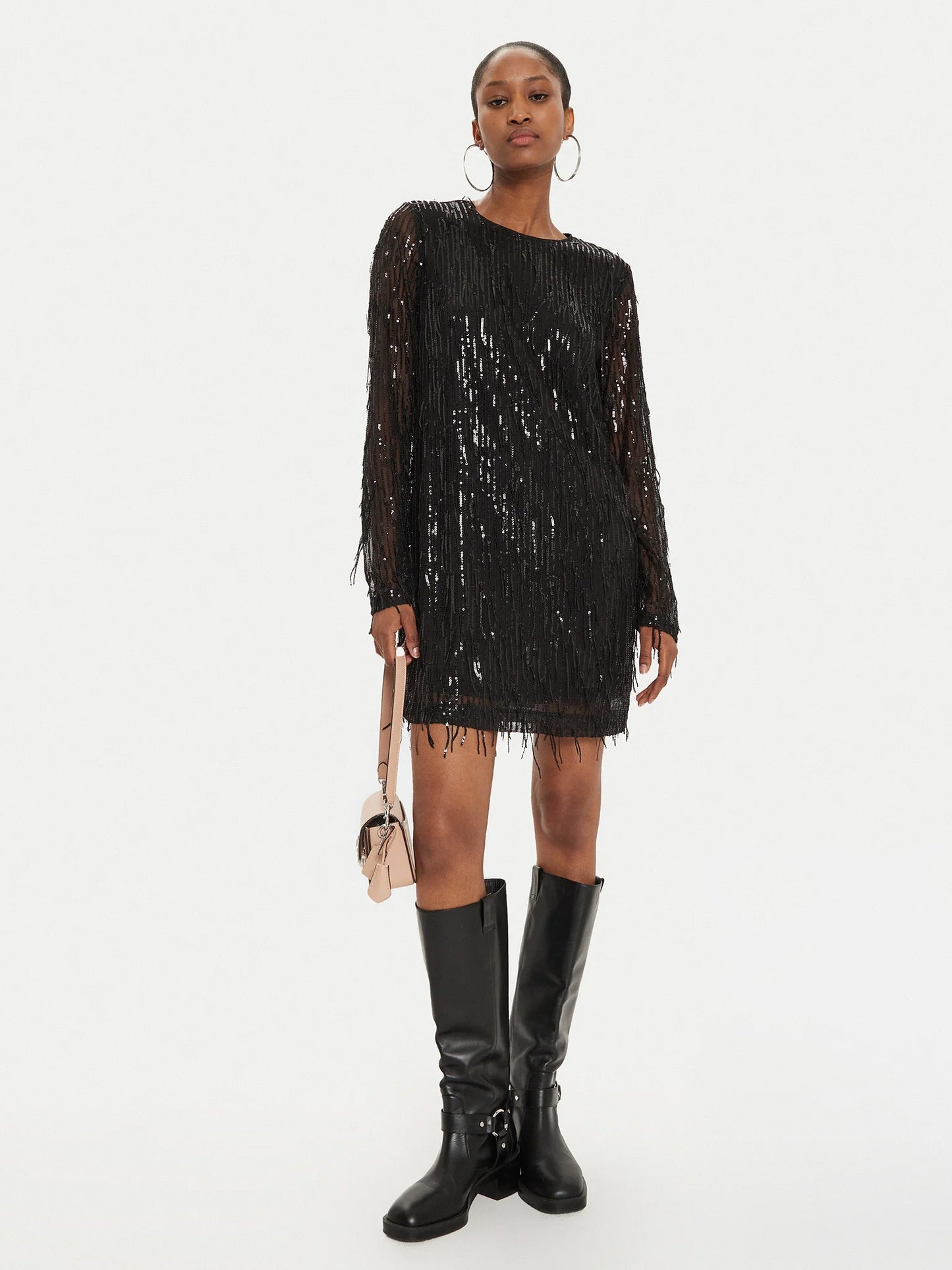 Γυναικείο φόρεμα κρόσσια ONLANIKA SPACY LS SHORT DRESS WVN 15336062 | 15336062