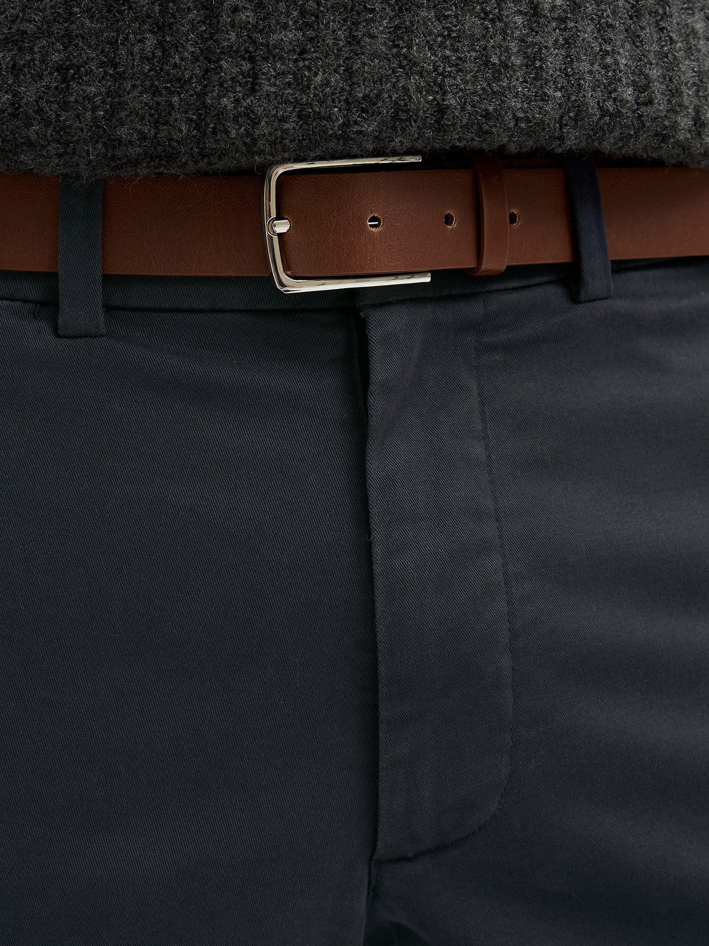 Ανδρικό παντελόνι με ζώνη JPSTOLLIE FRANCO CHINO W BELT 12269356 | 12269356