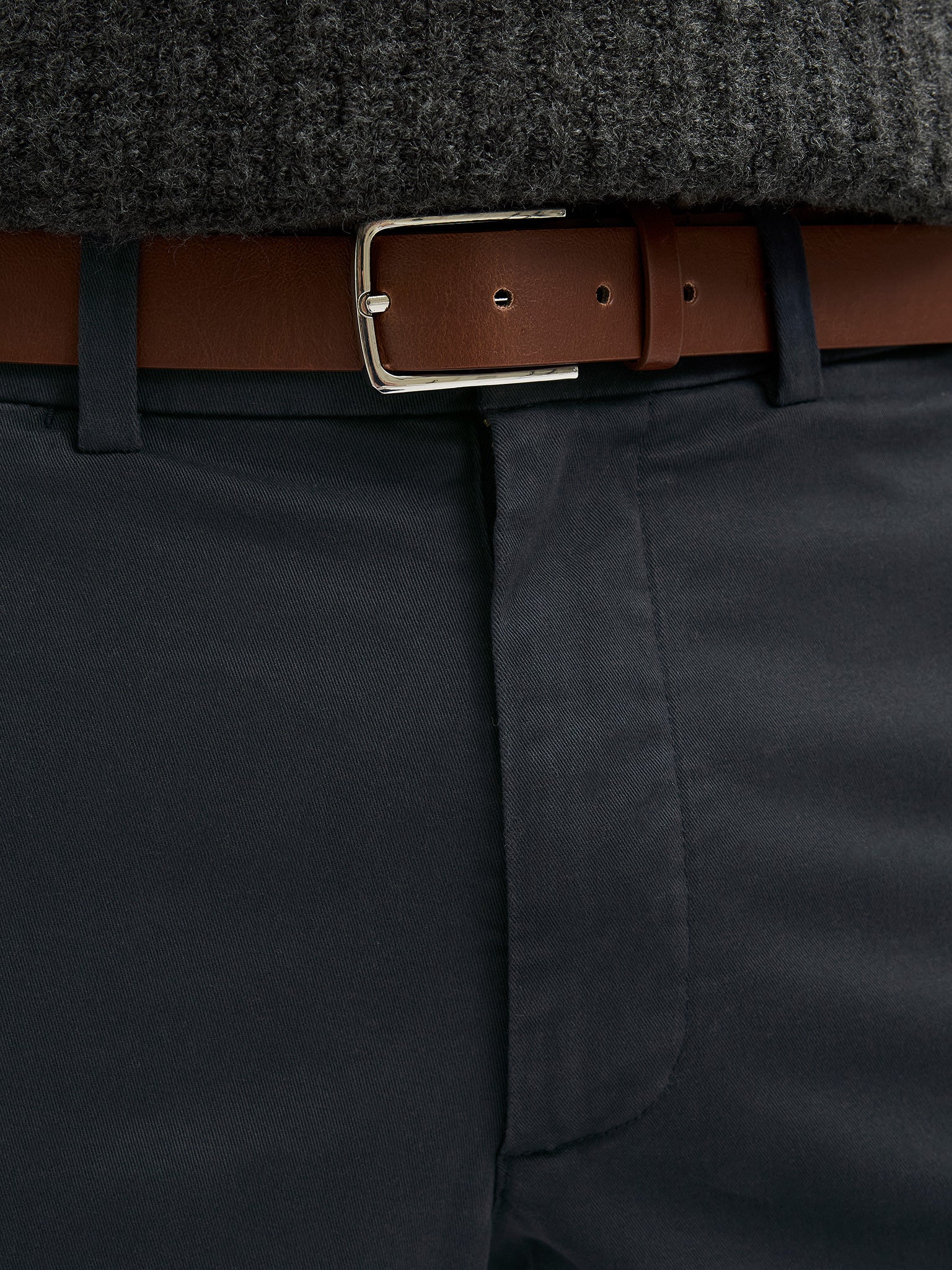 Ανδρικό παντελόνι με ζώνη JPSTOLLIE FRANCO CHINO W BELT 12269356 | 12269356