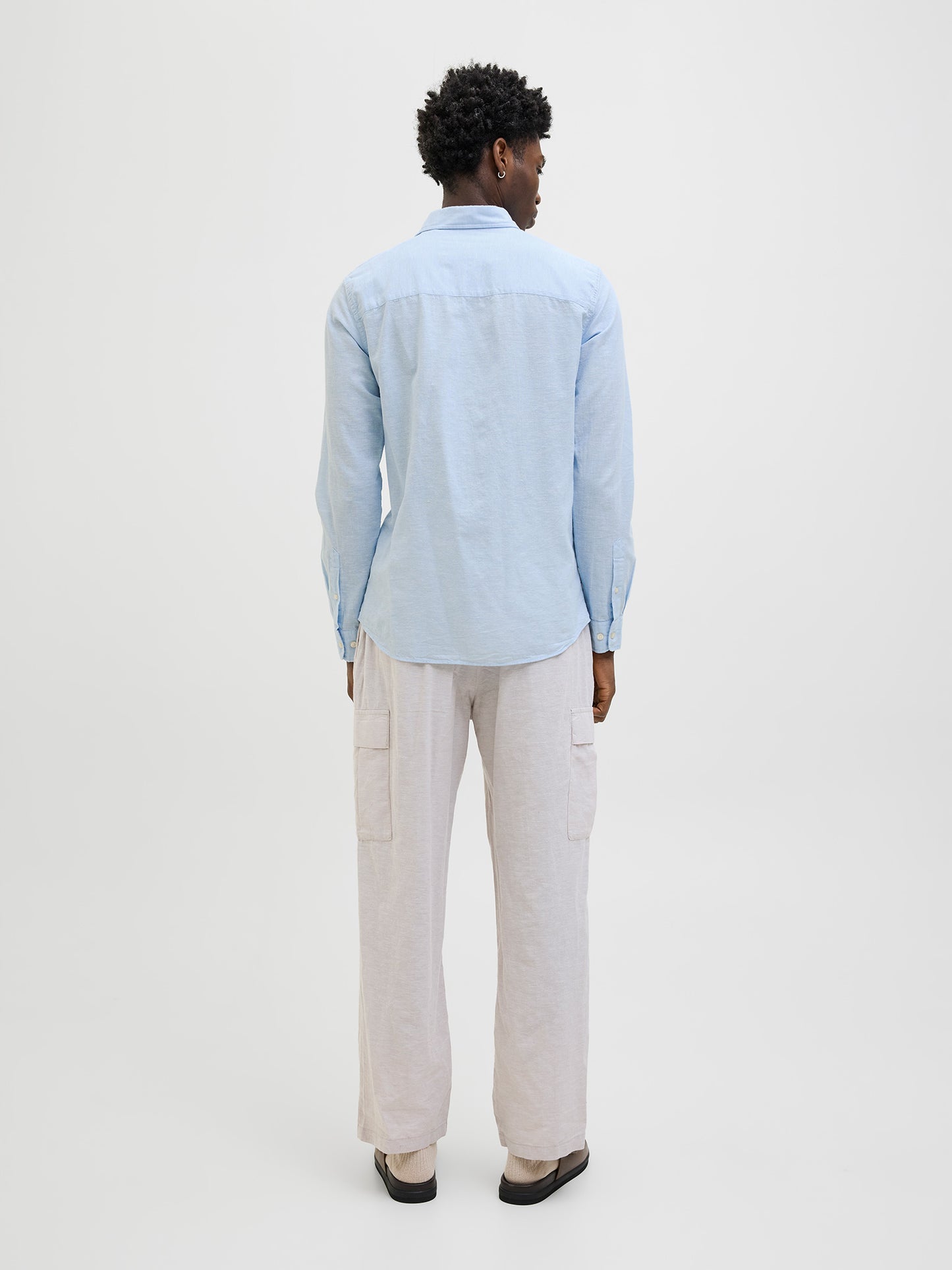 Ανδρικό πουκάμισο JJEBREEZE LINEN BLEND SHIRT LS SN 12268964 | 12268964