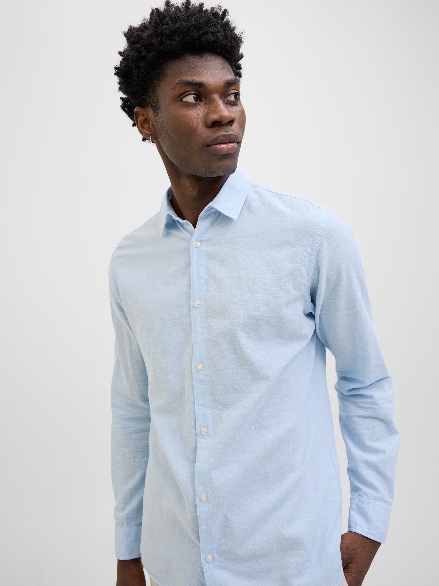 Ανδρικό πουκάμισο JJEBREEZE LINEN BLEND SHIRT LS SN 12268964 | 12268964