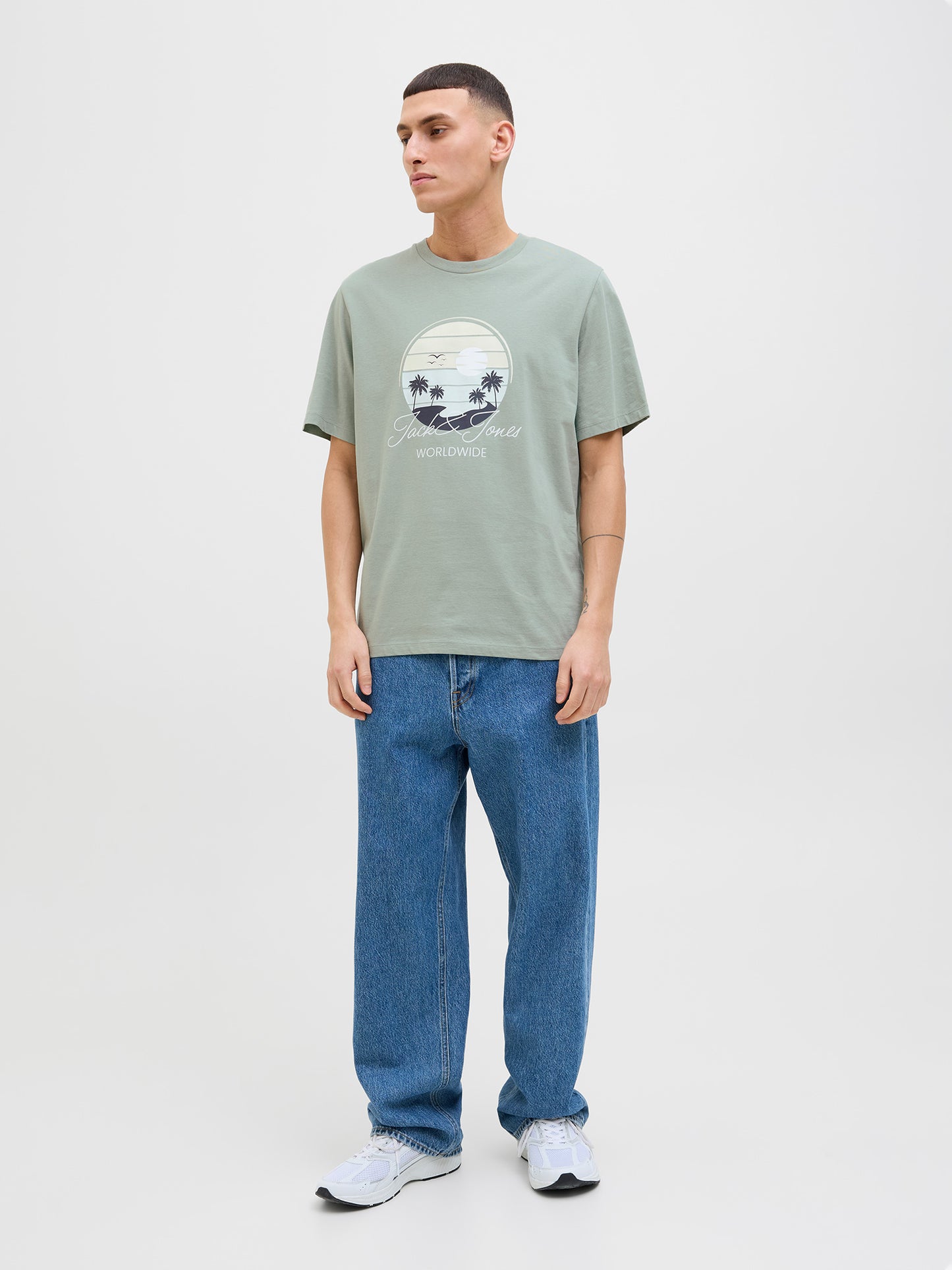 Ανδρικό t-shirt JJPALM TEE SS CREW NECK LN 12269418 | 12269418