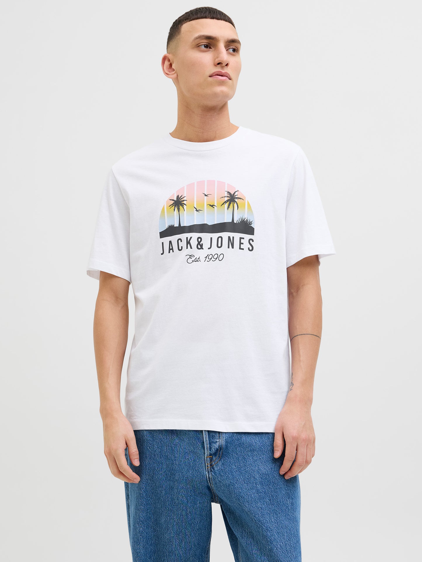 Ανδρικό t-shirt JJPALM TEE SS CREW NECK LN 12269418 | 12269418