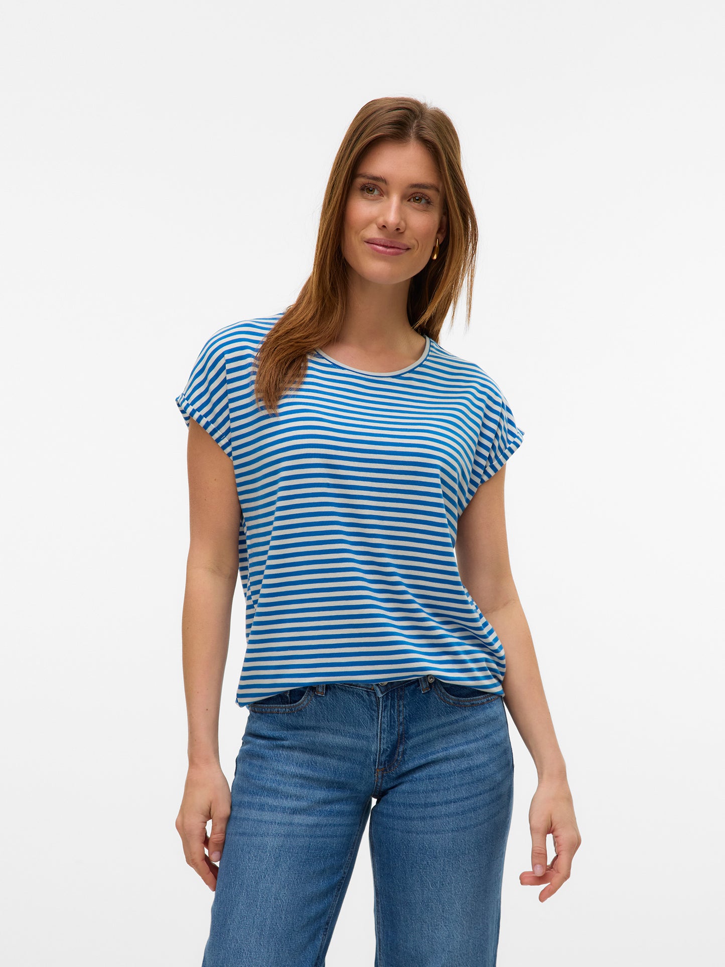 Γυναικεία μπλούζα ριγέ VMAVA SS TOP STRIPE GA JRS NOOS 10284469 | 10284469