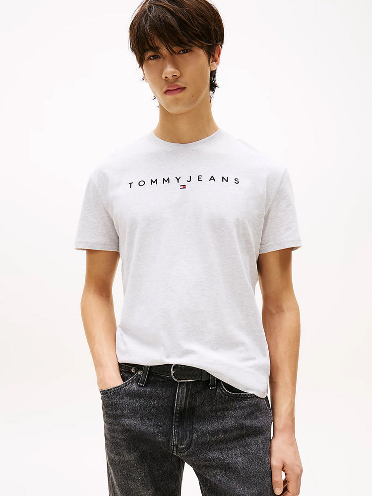 Ανδρικό t-shirt μελανζέ TJM REG LINEAR LOGO TEE DM0DM20744PJ4 | DM0DM20744PJ4