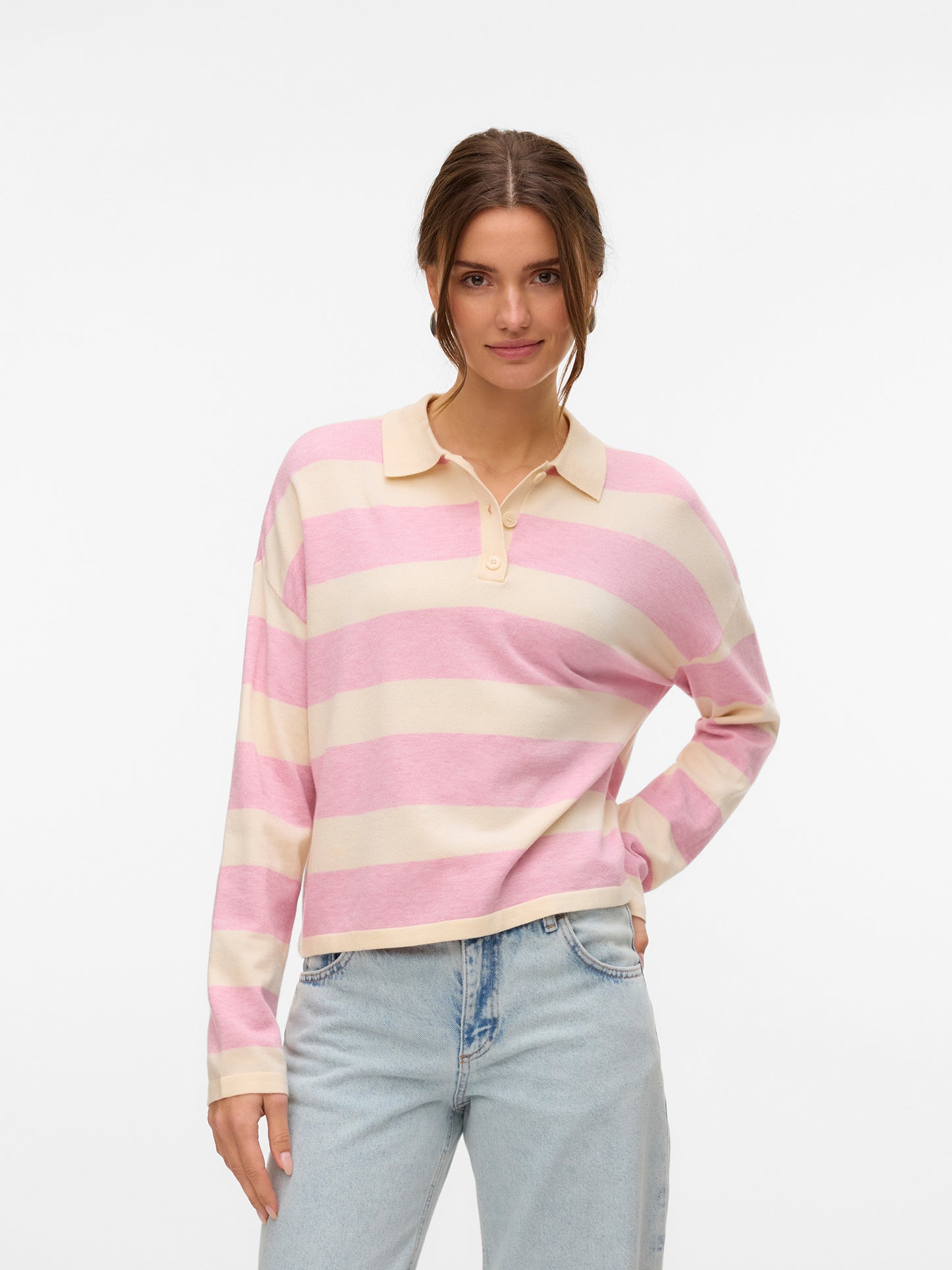 Γυναικεία μπλούζα ψιλή πλέξη VMARI LS POLO PULLOVER EXP 10337884 | 10337884