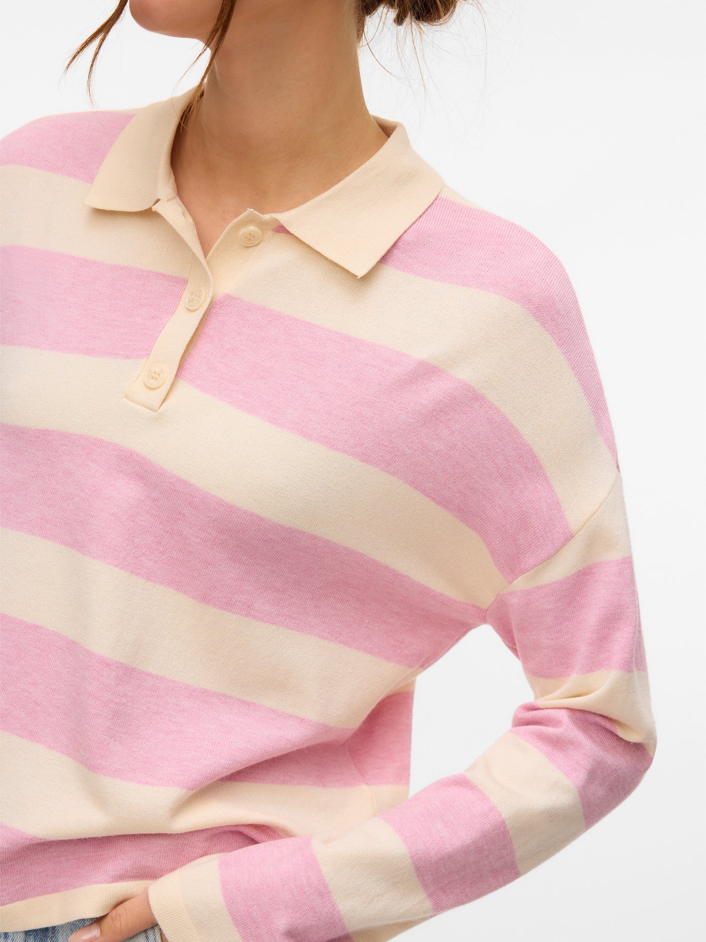 Γυναικεία μπλούζα ψιλή πλέξη VMARI LS POLO PULLOVER EXP 10337884 | 10337884