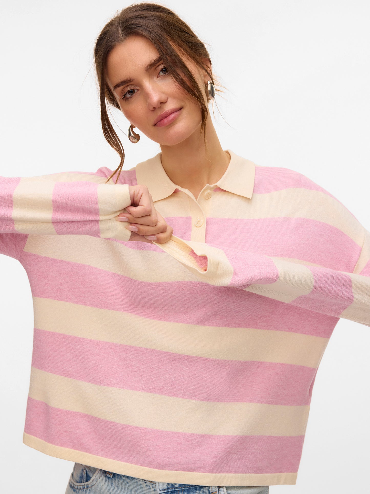Γυναικεία μπλούζα ψιλή πλέξη VMARI LS POLO PULLOVER EXP 10337884 | 10337884
