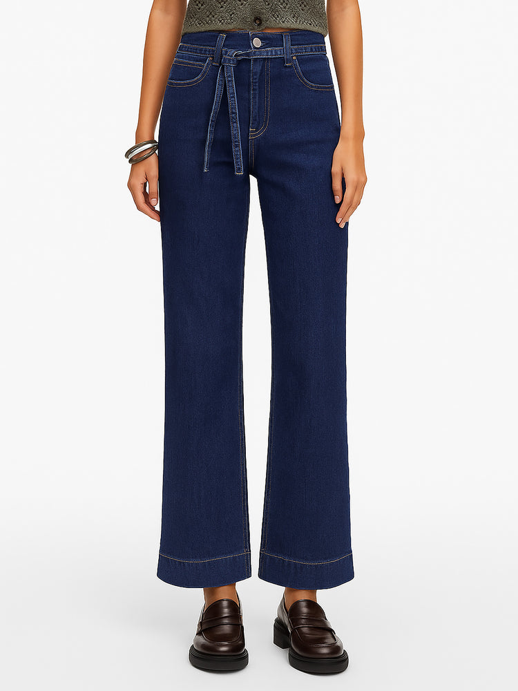 Γυναικείο παντελόνι τζιν dark blue ONLJUICY-WAUW HW WIDE BELT DNM BOX 15357961 | 15357961