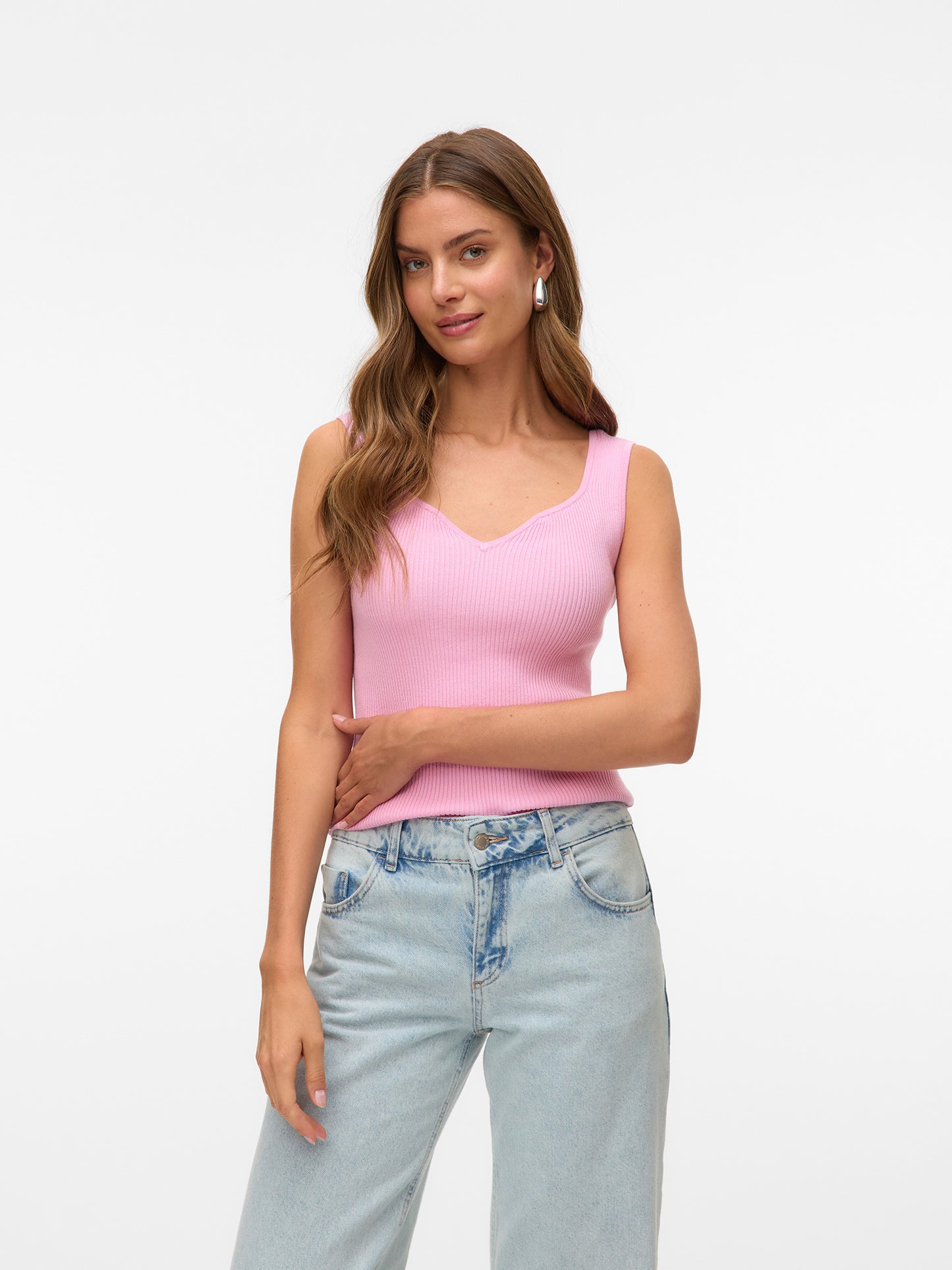 Γυναικείο top πλεκτό VMWILLOW SL HEART-NECK TOP 10326450 | 10326450