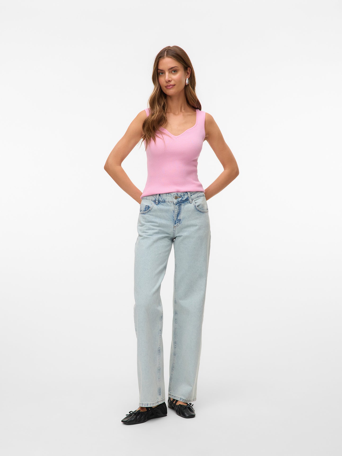 Γυναικείο top πλεκτό VMWILLOW SL HEART-NECK TOP 10326450 | 10326450